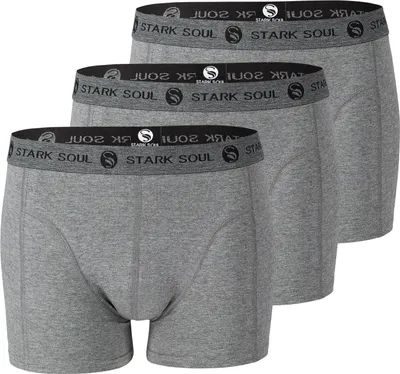 Produktbild von Stark Soul® Retro-Boxershorts 3'er Pack XL grau melange