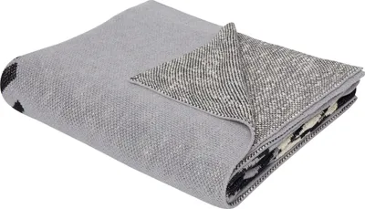 Zdjęcie produktu dla BELIANI Koc szary bawełniany 130 x 170 cm ze wzorem w lwa styl nowoczesny do sypialni pokoju dziecięcego