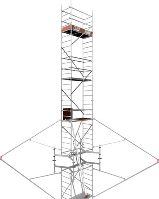 Image de ALTEC Rollfix 800 | incl. plaques de base | traverse extensible | 4x stabilisateurs triangulaires | échafaudage roulant