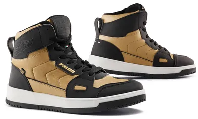 Produktbild von Falco Harlem Damen Motorrad Schuhe, schwarz/weiß/gold, 36