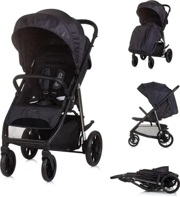 Produktbild von Chipolino Kinderwagen Buggy Insta, Fußabdeckung, Federung, Korb, Gurt, klappbar schwarz