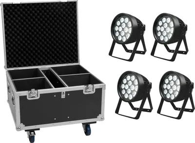 Immagine prodotto di EUROLITE Set 4x LED IP PAR 14x8W QCL + Flightcase