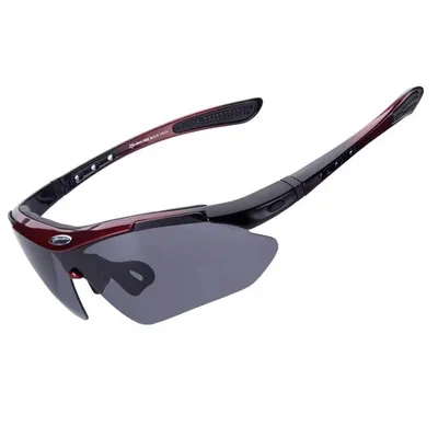 Produktbild von Polarisierte Radbrille 10001 - SET schwarz und rot