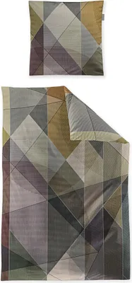 Produktbild von Irisette Bettwäsche aubergine-grau-natur 1x 135x200 cm + 1x 80x80 cm