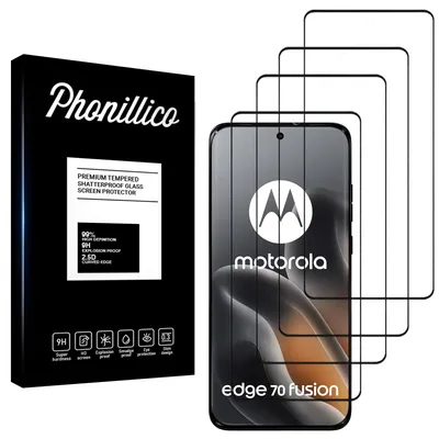 Produktbild von Hartglas für  Motorola Edge 70 Fusion [4 Stück] Displayschutzfolie Screen Protector Film Anti-Kratzer Glas Resistant Phonillico®