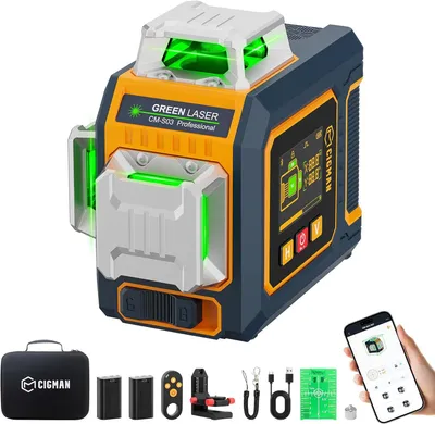 Immagine prodotto di CIGMAN CM-S03 Laser a linee incrociate 3x360° verde con app e display LCD