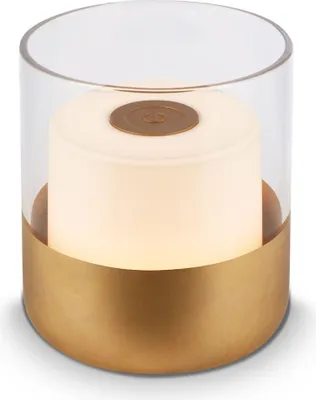 Produktbild von BRILONER LED Tischleuchte, Akku, Warmweißes Licht, Dimmbar, IP44, Touch, goldfarben 9 x 10 cm