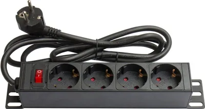 Produktbild von Good Connections 10' 4-fach Steckdosenleiste SchuKo 1HE schwarz