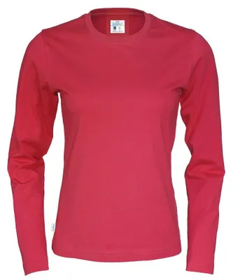 Produktbild von Cottover - T-Shirt für Damen, Baumwolle, Langärmlig ET723 (XXL) (Rot)