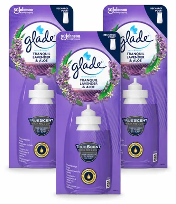 Immagine prodotto di 3 ricariche Glade Sense & Spray - Lavanda e Aloe - 18 ml - Confezione  - 3 pezzi