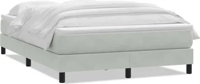 Produktbild von vidaXL Boxspringbett mit Matratze Hellgrau 160x220 cm Samt