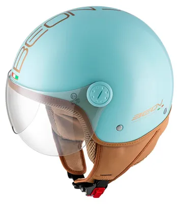 Produktbild von BEON Design Luxe Jethelm Scooterhelm mit Visier, XL, Mintgrün