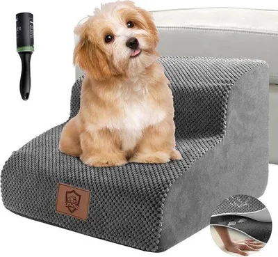 Produktbild von Famanu Hundetreppe für Bett und Sofa - Haustiertreppe mit rutschfestem Design