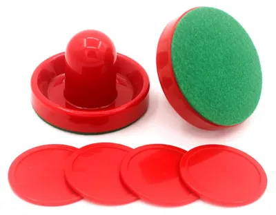 Obrázek produktu pro Sada pro stolní hokej, 4 pádla, 4 podložky z flanelu a 8 puků, průměr 96 mm
