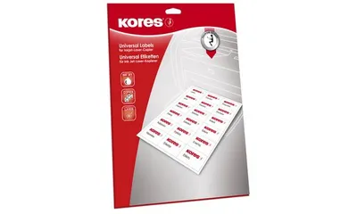 Image de Kores Universal-Etiketten, 70 x 36 mm, weiá, 25 Blatt