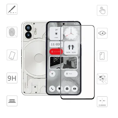 Obrázek produktu pro Pro Nothing Phone 2 3D Premium 0,3 mm H9 Tvrzené sklo Black Foil Ochranné kryty Příslušenství New