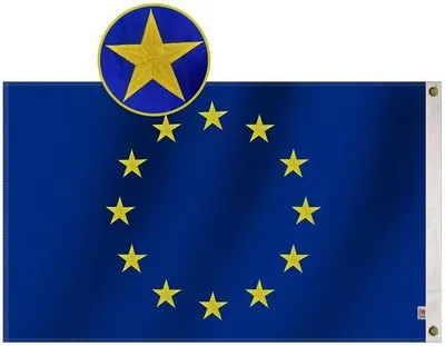 Zdjęcie produktu dla Flaga Europy – dekoracja zewnętrzna – najwyższa jakość – 90 x 150 cm – turkusowa