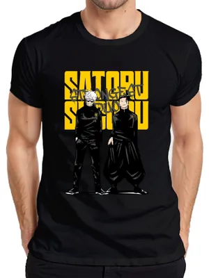 Zdjęcie produktu dla Koszulka męska Satoru Gojo Geto Strongest Duo Jujutsu Kaisen Anime Aesthetics Japan Y2K, czarny, M