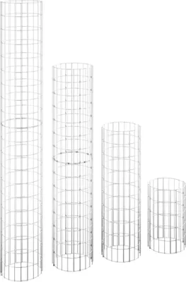 Image de vidaXL Gabion lits surélevés 4 pcs. Rond Ø30x50/100/150/200 cm