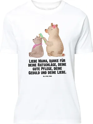 Produktbild von Mr. & Mrs. Panda Größe L T-Shirt Bär Kind - Weiß - Geschenk, mit Spruch, Mutter, Mama, Bären, Muttertag, Tshirt, Shirt