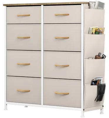 Productafbeelding van Kast met 8 lades en haken - Beige