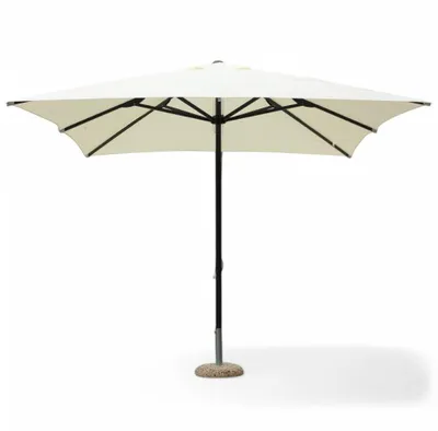 Immagine prodotto di Ombrellone a palo centrale quadrato 3x3 m beige in poliestere con palo in alluminio nero