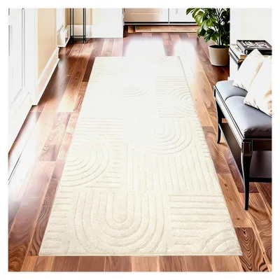 Produktbild von Teppichläufer Flur 80x200cm rutschfest waschbar beige für Eingang Schlafzimmer Wohnzimmer Korridor