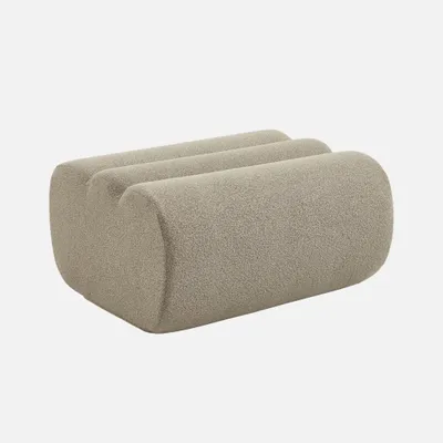 Produktbild von sweeek - Hocker, Fußhocker mit strukturiertem Bouclé-Bezug - Beige