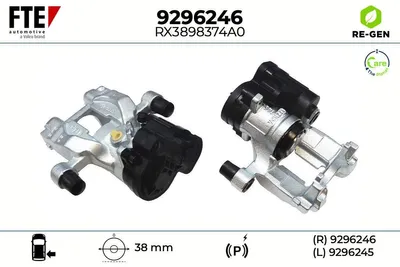 Produktbild von FTE 9296246 Bremssattel Hinten Rechts Ø38mm für VW Golf VII Schrägheck (5G1, BQ1, BE1, BE2) Golf VII Variant (BA5, BV5) für AUDI A3 Sportback