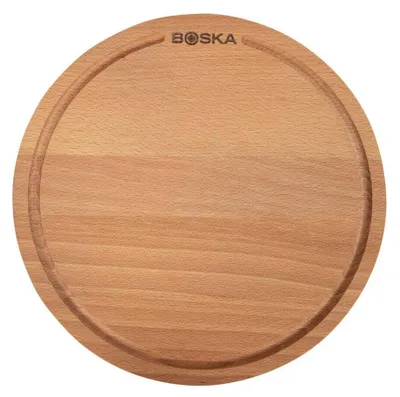 Obrázek produktu pro Boska prkénko na pizzu Amigo S / Servírovací prkénko ⌀24cm / Bukové dřevo / S kanálem na šťávu / Na snídani, oběd i večeři / Kulaté