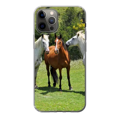 Produktbild von MuchoWow® Handyhülle Schutzhülle Hülle für iPhone 13 Pro Pferde - Baum - Schatten Silikon Softcase Handy Hülle - Handy-Tasche