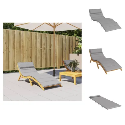 Image de vidaXL Coussin pour chaise longue Gris 180x60x3 cm Tissu Oxford - coussin d'assise