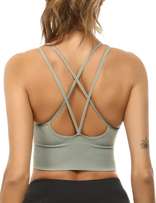 Obrázok produktu pre Dámska športová podprsenka Sykooria, vypchávka, bez kostíc, s prekrížením na chrbte, push-up, model 393-G S