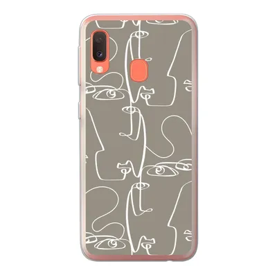 Produktbild von MuchoWow® Handyhülle Schutzhülle Hülle für Samsung Galaxy A20e Muster - Kopf - Strichzeichnung Silikon Softcase Handy Hülle - Abdeckung