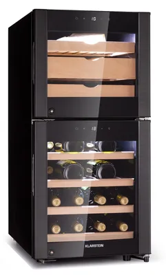 Zdjęcie produktu dla KlarsteinEl Dorado 89, chłodziarka na ser i wino, 2 strefy, sterowanie dotykowe, 89 l, LED