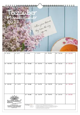 Produktbild von Teezauber Planer DIN A3 Kalender für 2027 Tee - Seelenzauber