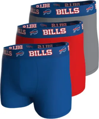 Produktbild von NFL Herren Boxershorts, 3er Pack - NFL Teams, Boxers, Football, Logo, Baumwollmischung Bufallo Bills L