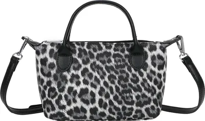 Produktbild von Gallantry, Damentasche mit abnehmbarem Schulterriemen und Leopardenmuster, Leopard Schwarz