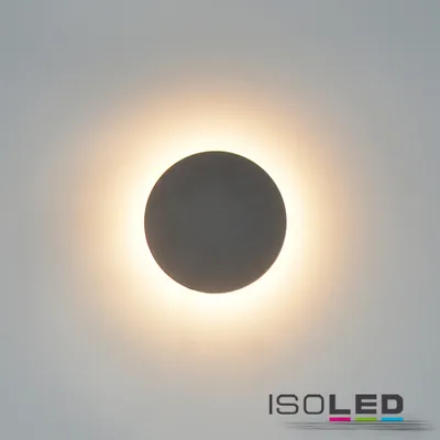 Produktbild von ISOLED LED Wandleuchte rund 12W, IP54, sandschwarz, warmweiß
