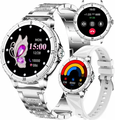 Produktbild von Damen Smartwatch 1.27" HD Display, Bluetooth Anruf, IP68 wasserdicht, Herzfrequenz & Blutdruck, Fitness- & Gesundheitsfunktionen