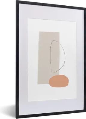 Produktbild von MuchoWow® Gerahmtes Poster Minimalismus - Pastell - Abstrakt 40x60 cm - Poster mit Schwarzem Bilderrahmen Wandposter Rahmen Foto Bilder - Poster in Rahmen