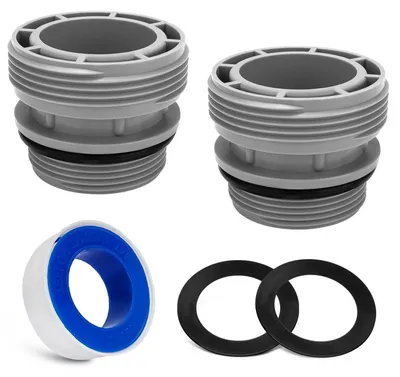 Productafbeelding van Zwembadslangadapter set, 40 mm naar 1,5 inch, met afdichting, geschikt voor Intex/Coleman pompen, 2-delig, ABS