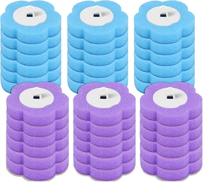 Produktbild von Wegwerf-Toilettenbürstenkopf, 36 Stück, blaue Schwammaufsätze, mit Reinigungsmittel, für die Toilette