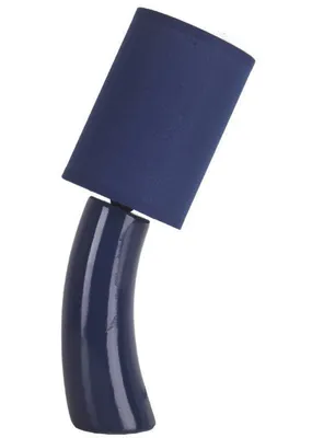 Image de Lampe de chevet en céramique, couleur bleu foncé, avec abat-jour. (Référence : 2978)