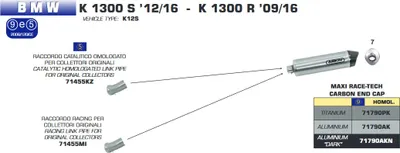 Produktbild von ARROW Zwischenrohr für BMW K1300R 2009-16 / K1300S 2012-16, mit Katalysator