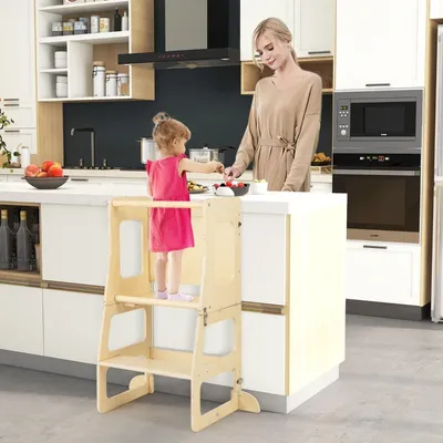 Zdjęcie produktu dla 7-w-1 zestaw wspinaczkowy dla dzieci ze zjeżdżalnią, stołkiem i tablicą