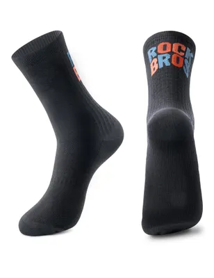 Image de Chaussettes de vélo ROCKBROS pour hommes et femmes, respirantes, avec support élastique de la voûte plantaire, antidérapantes et résistantes, lot de 2, couleur : noir, taille : S