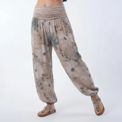 Produktbild von Sommerhose Damen Haremshose elastischer Bund leichte Hippie Pumphose Gr. 36-48