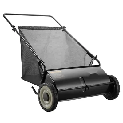 Produktbild von Hand-Rasenmäher 66cm Kehrbreite - Rasenmäher Manuell 198L Fangkorb - Spindelmäher 142x81x75cm - Handspindelmäher Verstellbar zum Aufkehren von Laub, Grasschnitt und kleinen Zweigen