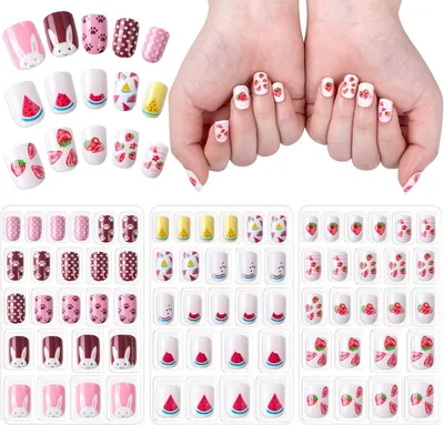 Produktbild von Selbstklebende Nägel 72 Stück, Falsche Nägel, Bunte Dekoration, Für Mädchen und Teenager